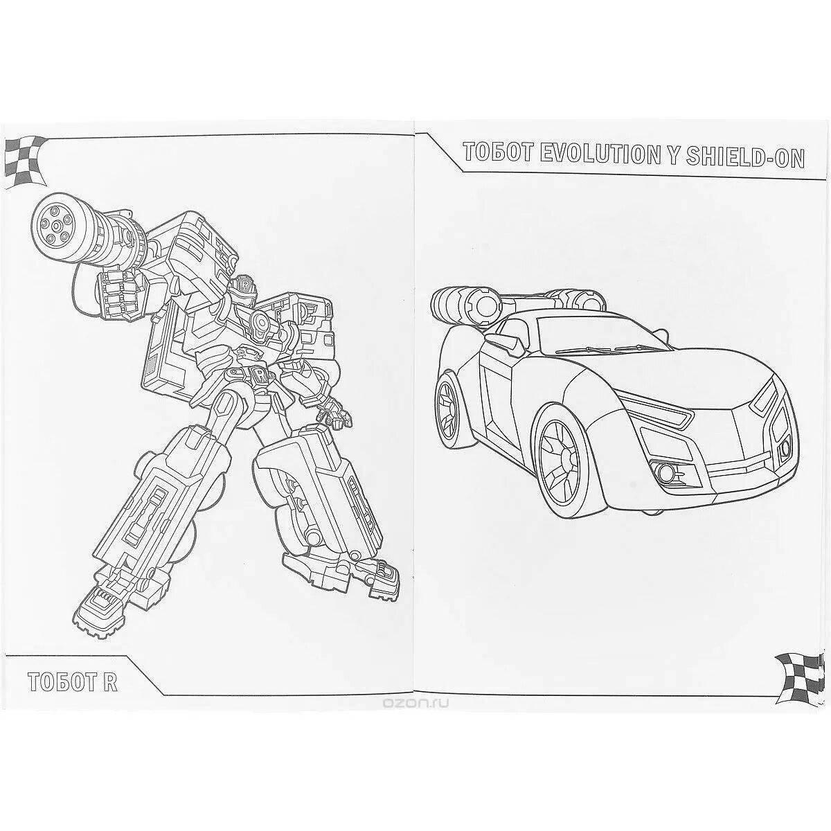 Attractive coloring pages of tobots and sportsmen