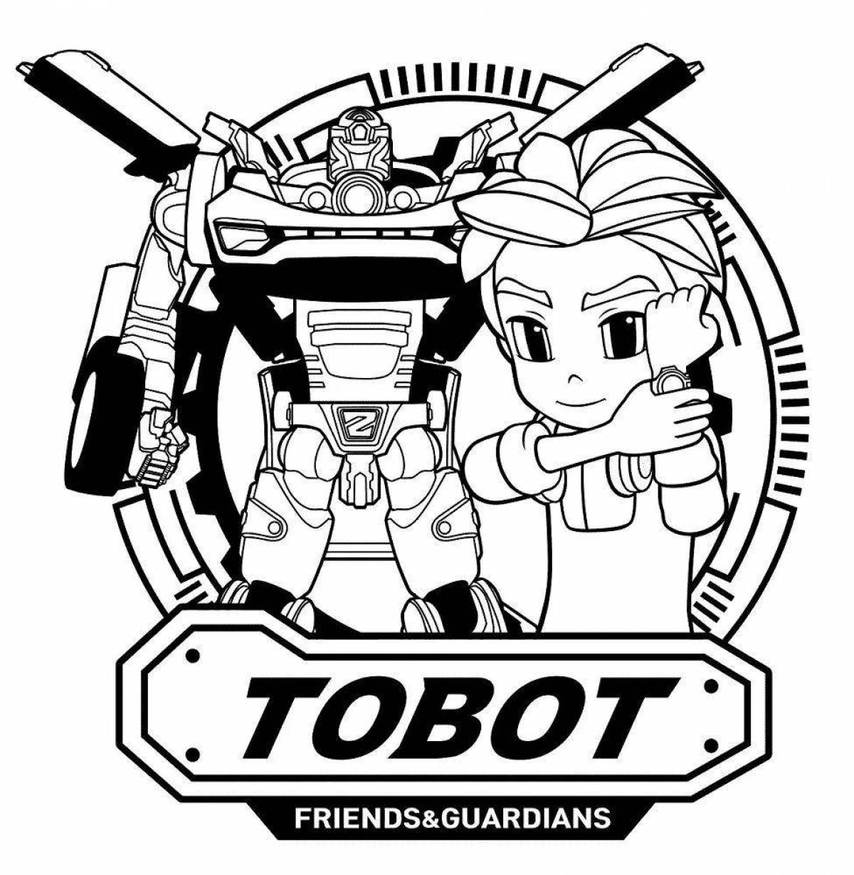 Cute tobots and athlones coloring pages