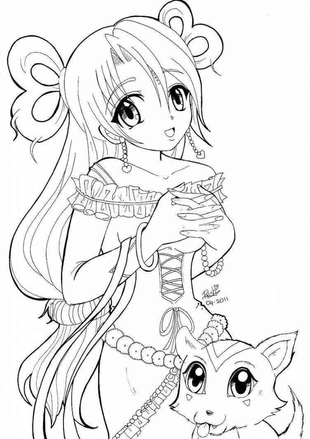 Awesome anime girls coloring pages