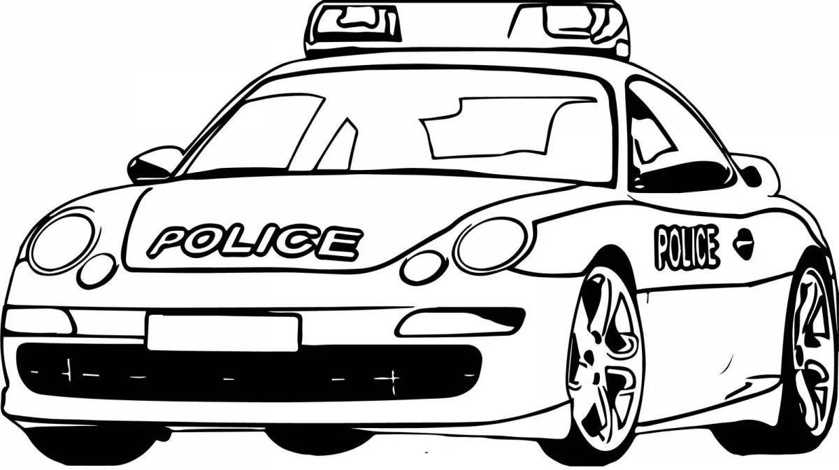 Humorous police car coloring book