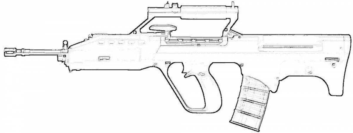 Radiant coloring page pistols and machine guns