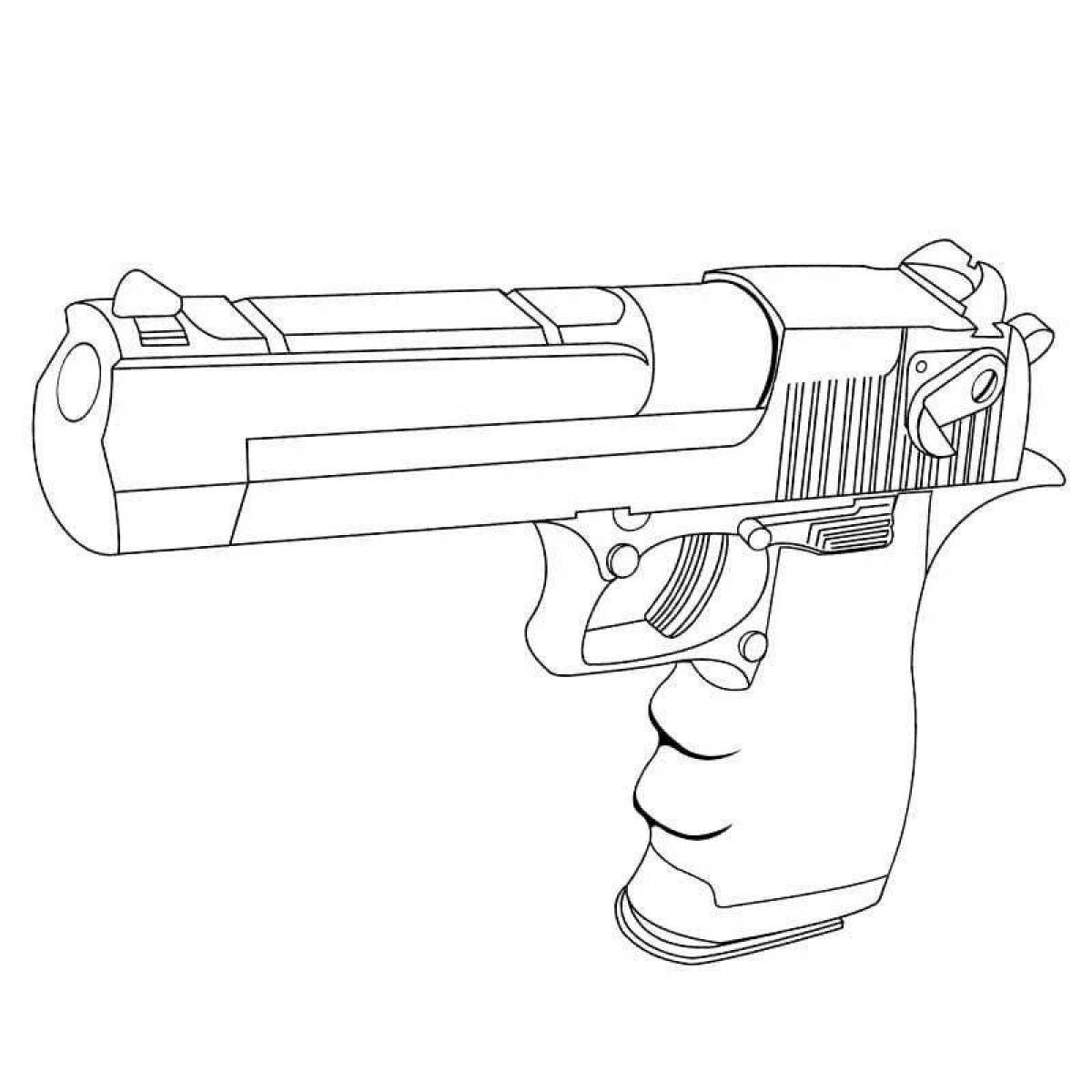 Grand coloring page pistols and machine guns