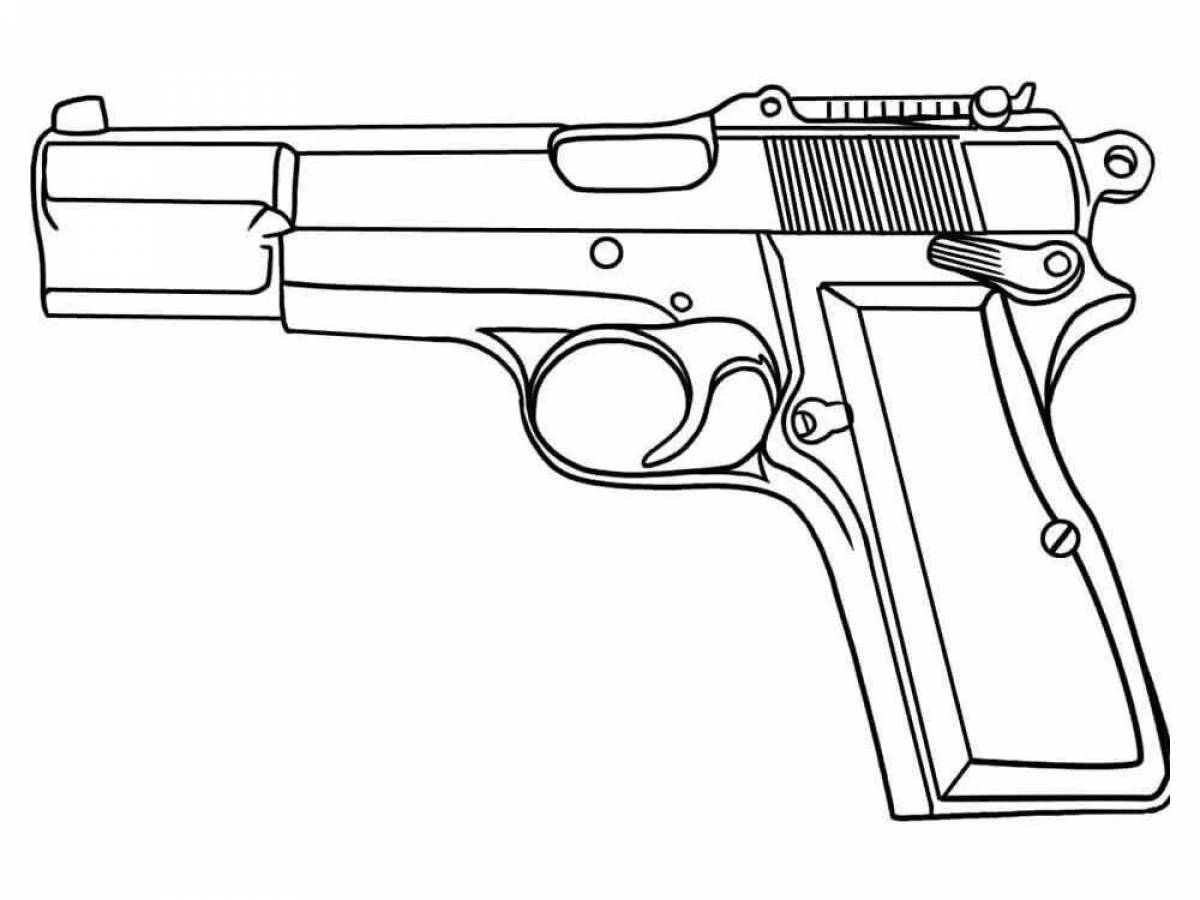 Glitter coloring pages for pistols and machine guns