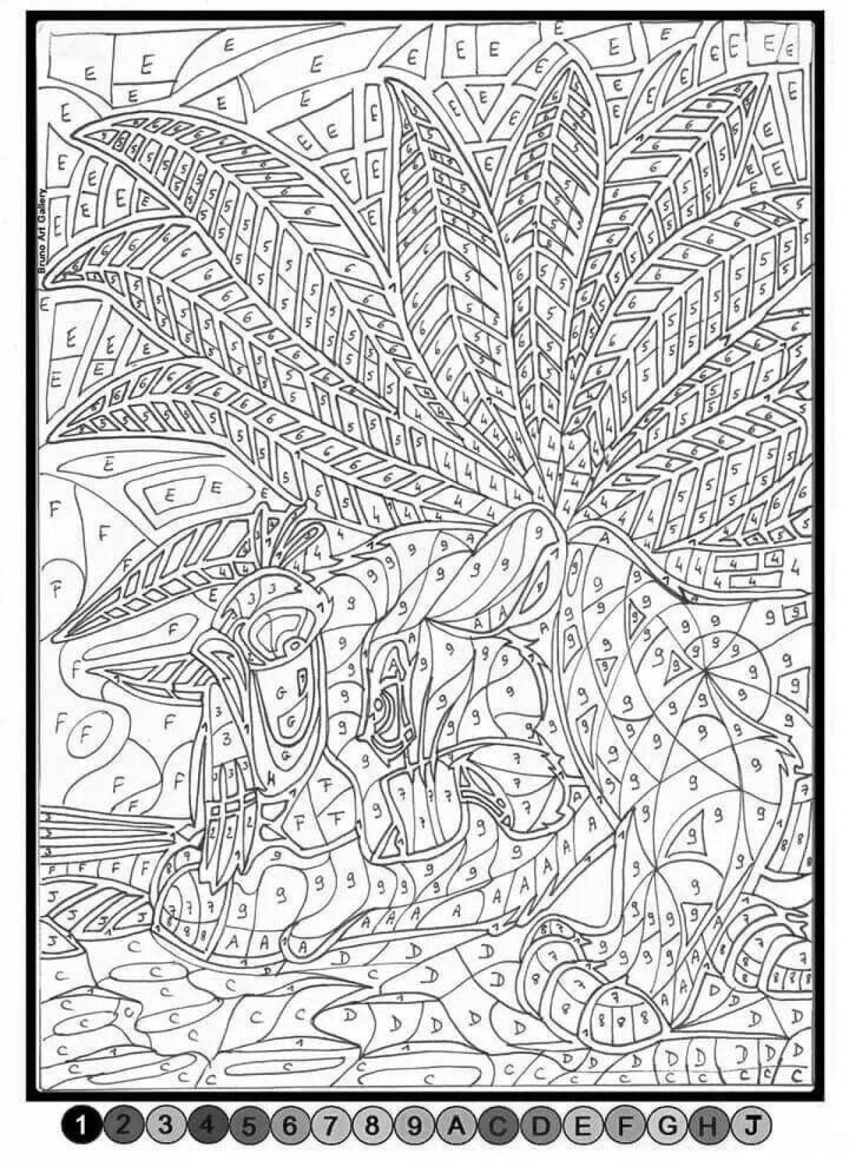 Fun coloring for adults by numbers