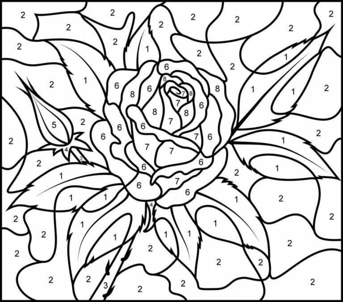 Art coloring for adults by numbers