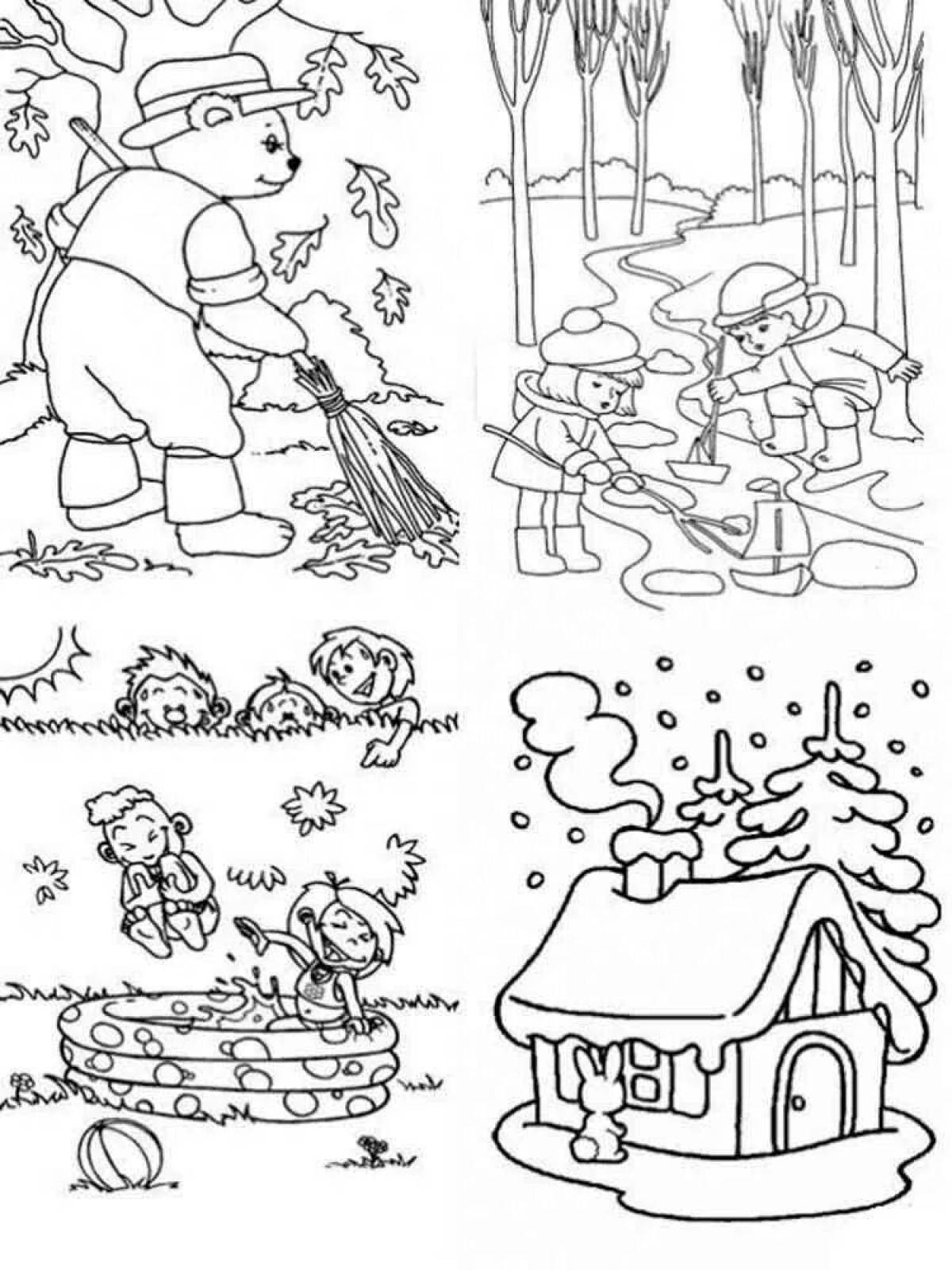 Fun winter coloring book
