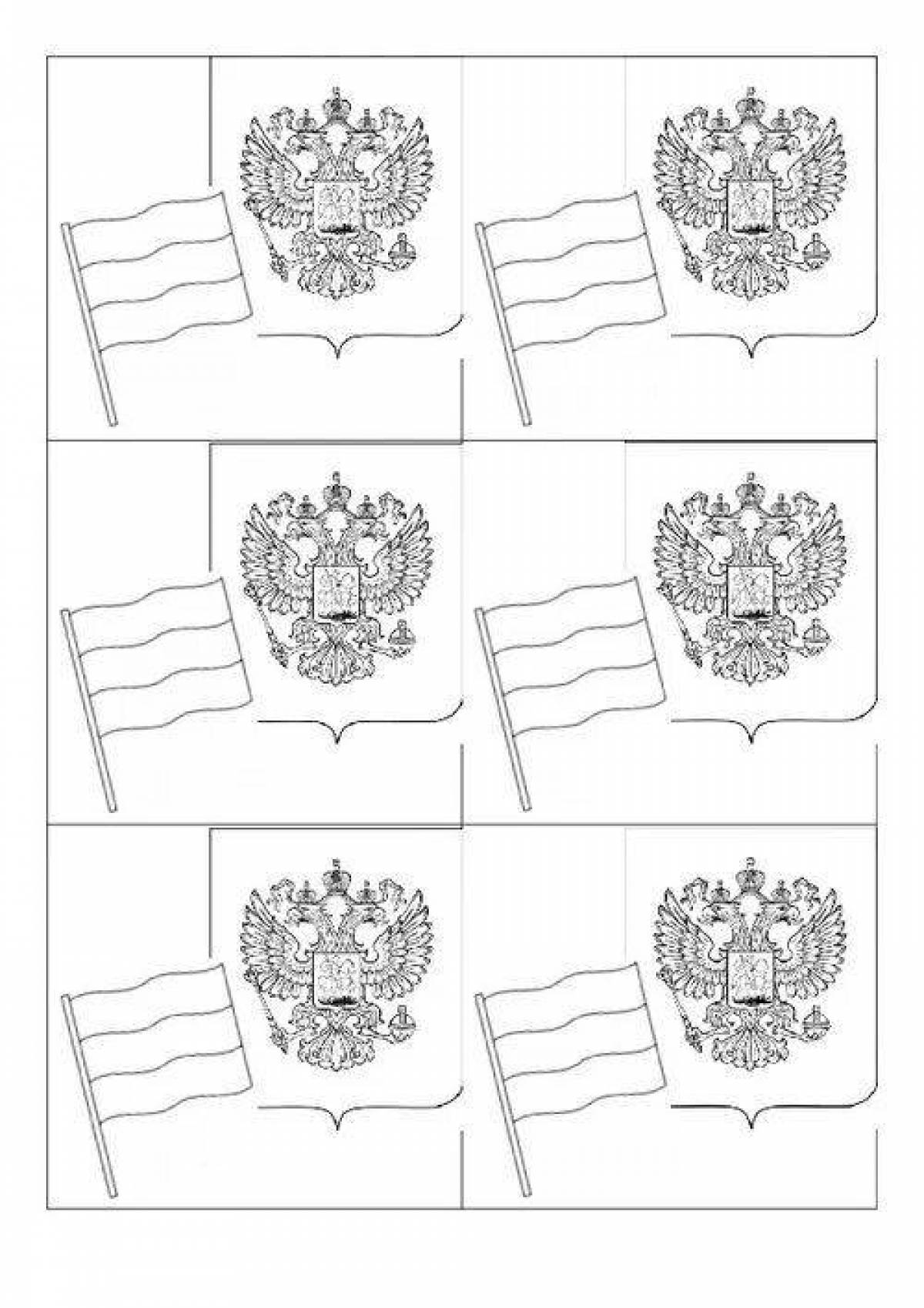 Colorful coat of arms, flag and coat of arms of russia