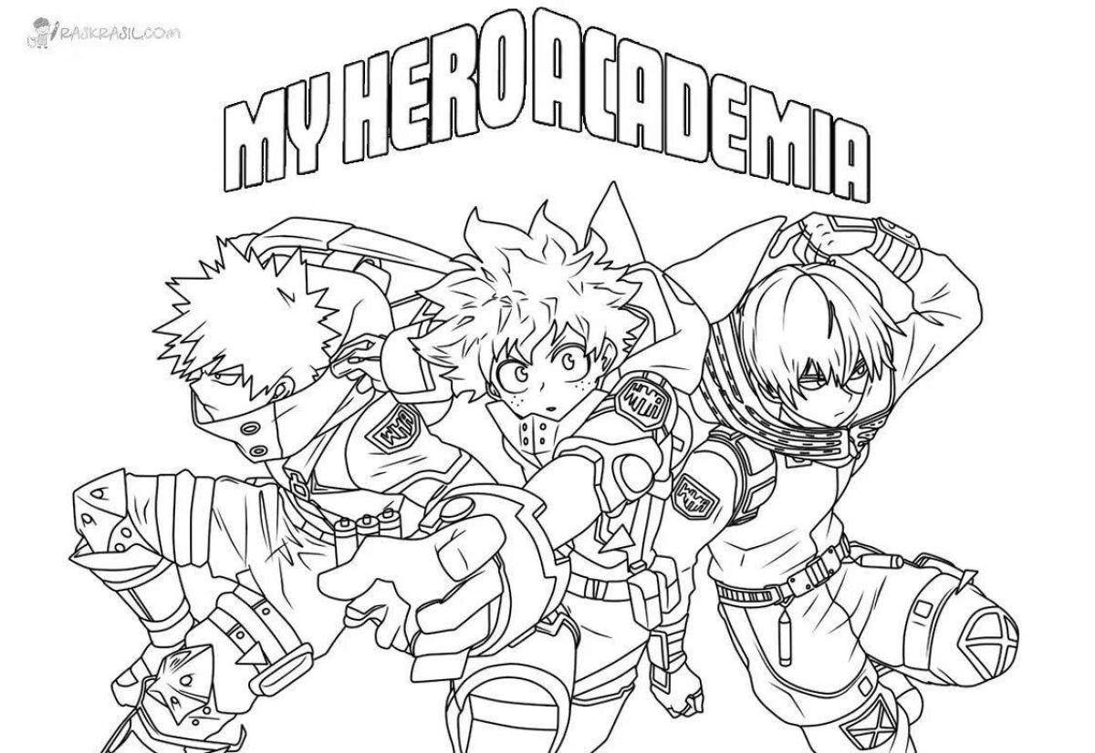 My hero academia playful coloring page