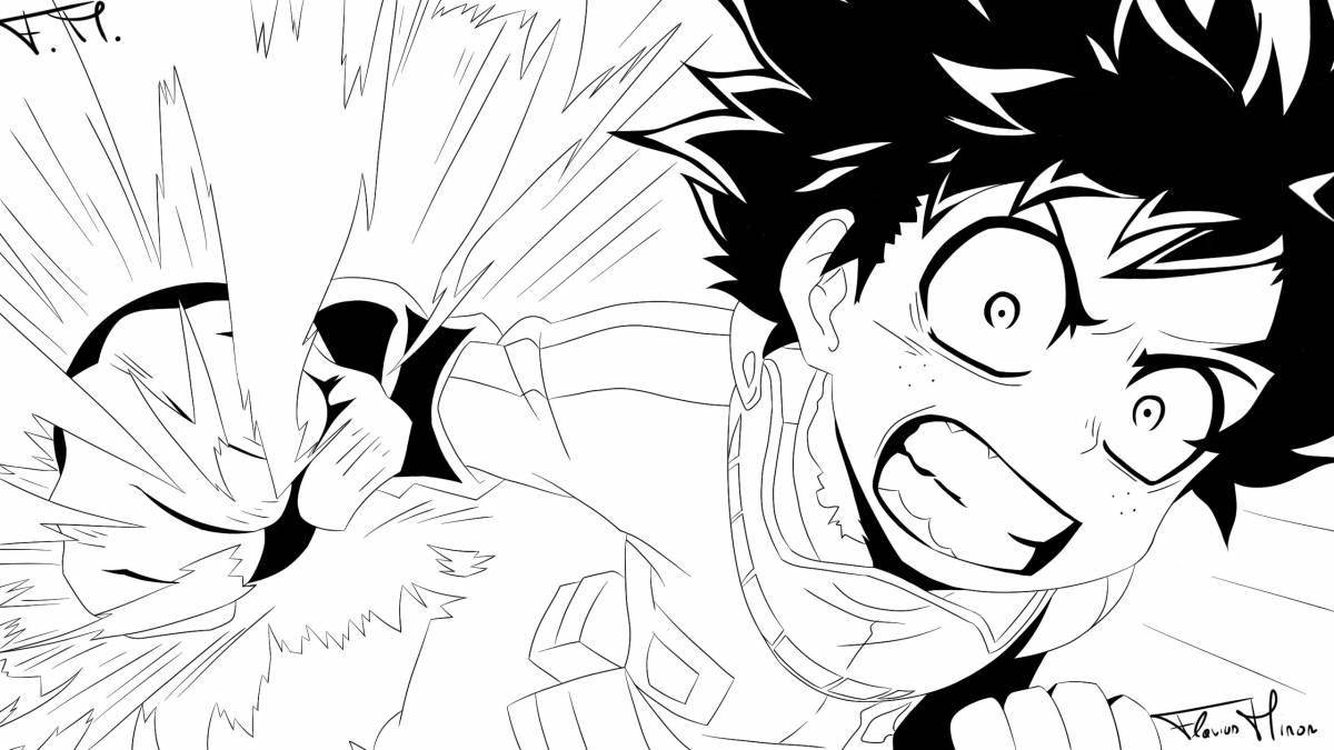 Lovely my hero academia coloring page
