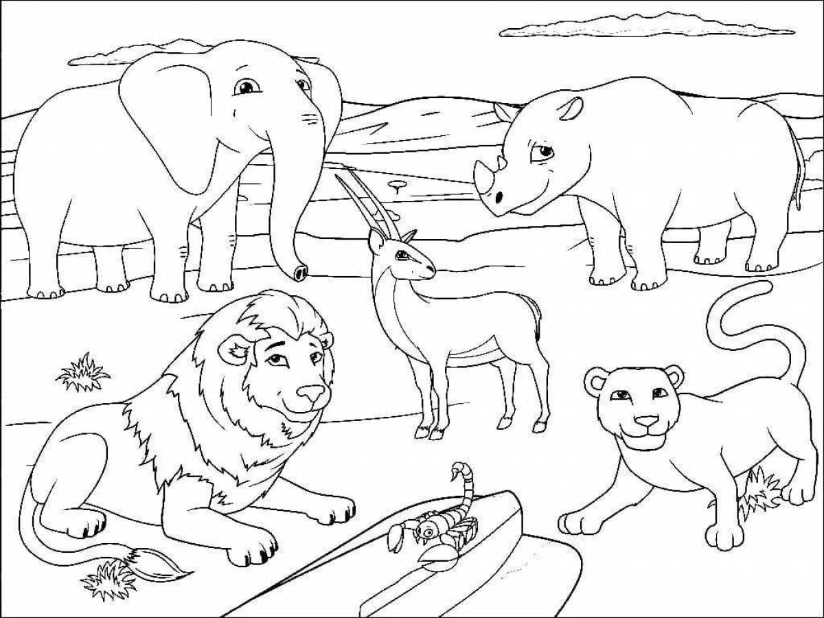 Funny coloring pages animals of the north