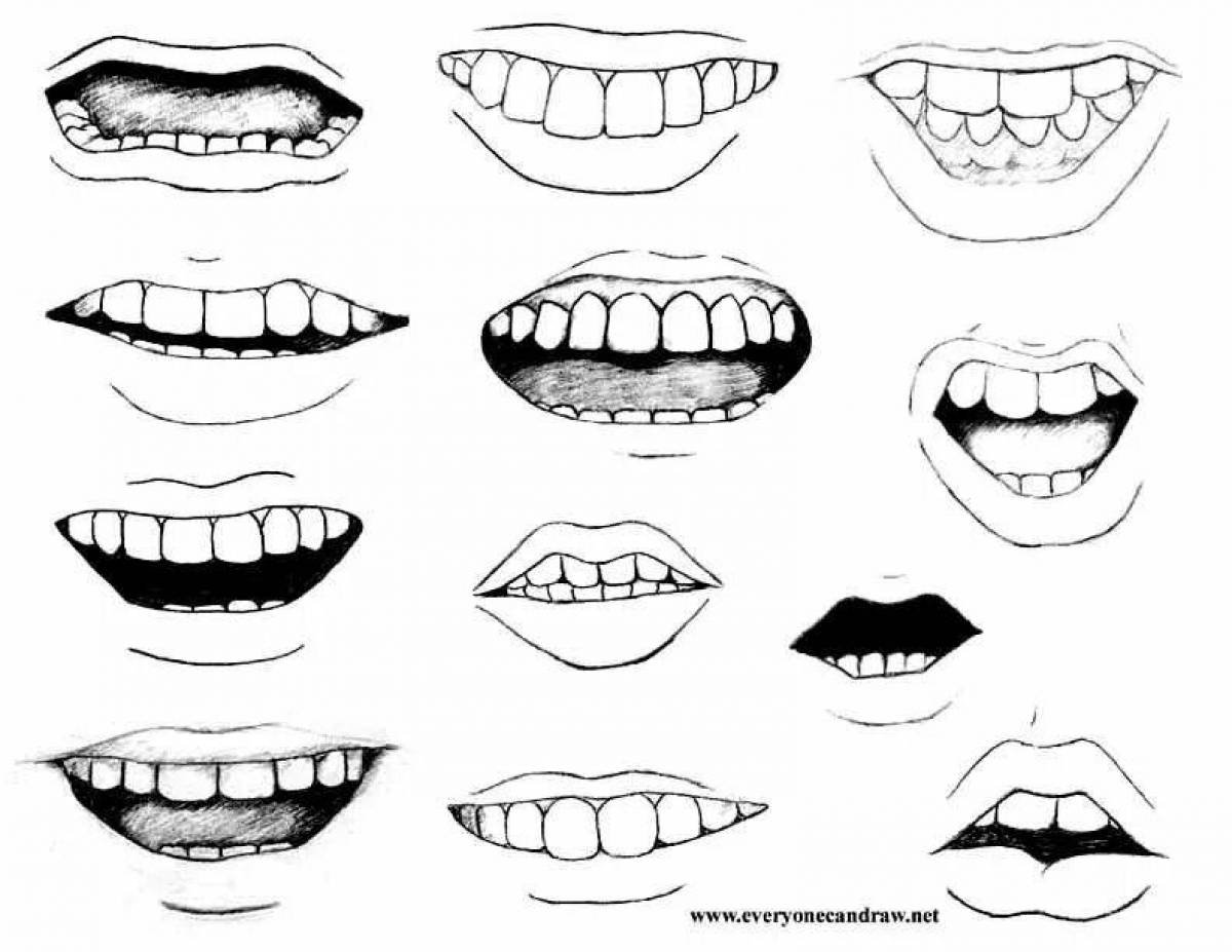 Color coloring mouth page