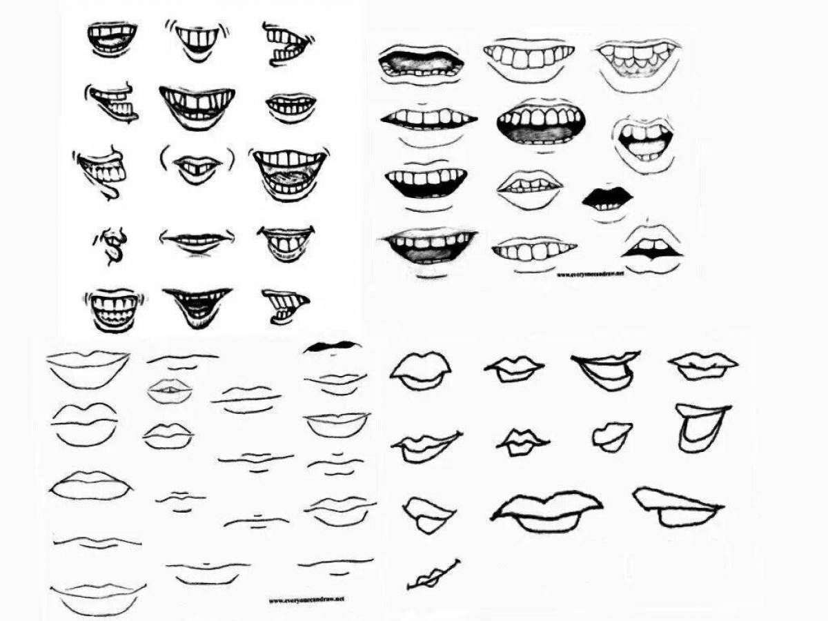 Color-frenzy coloring page mouth