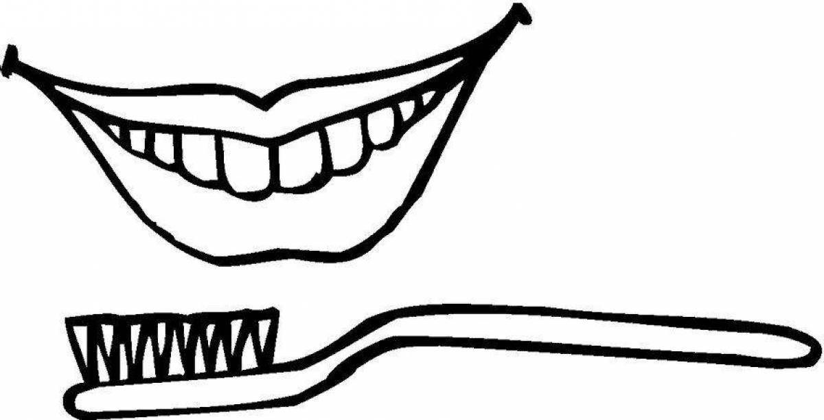 Glowing mouth coloring page