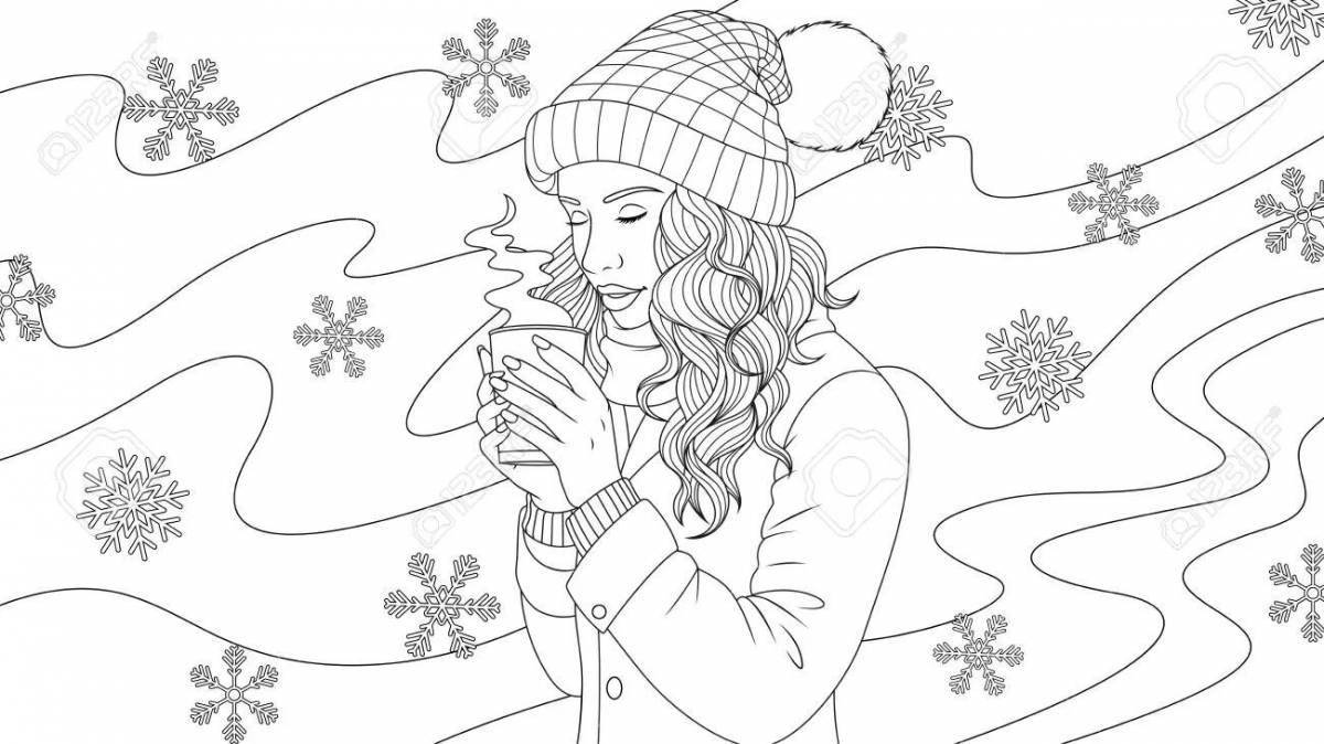 Bright blizzard coloring page