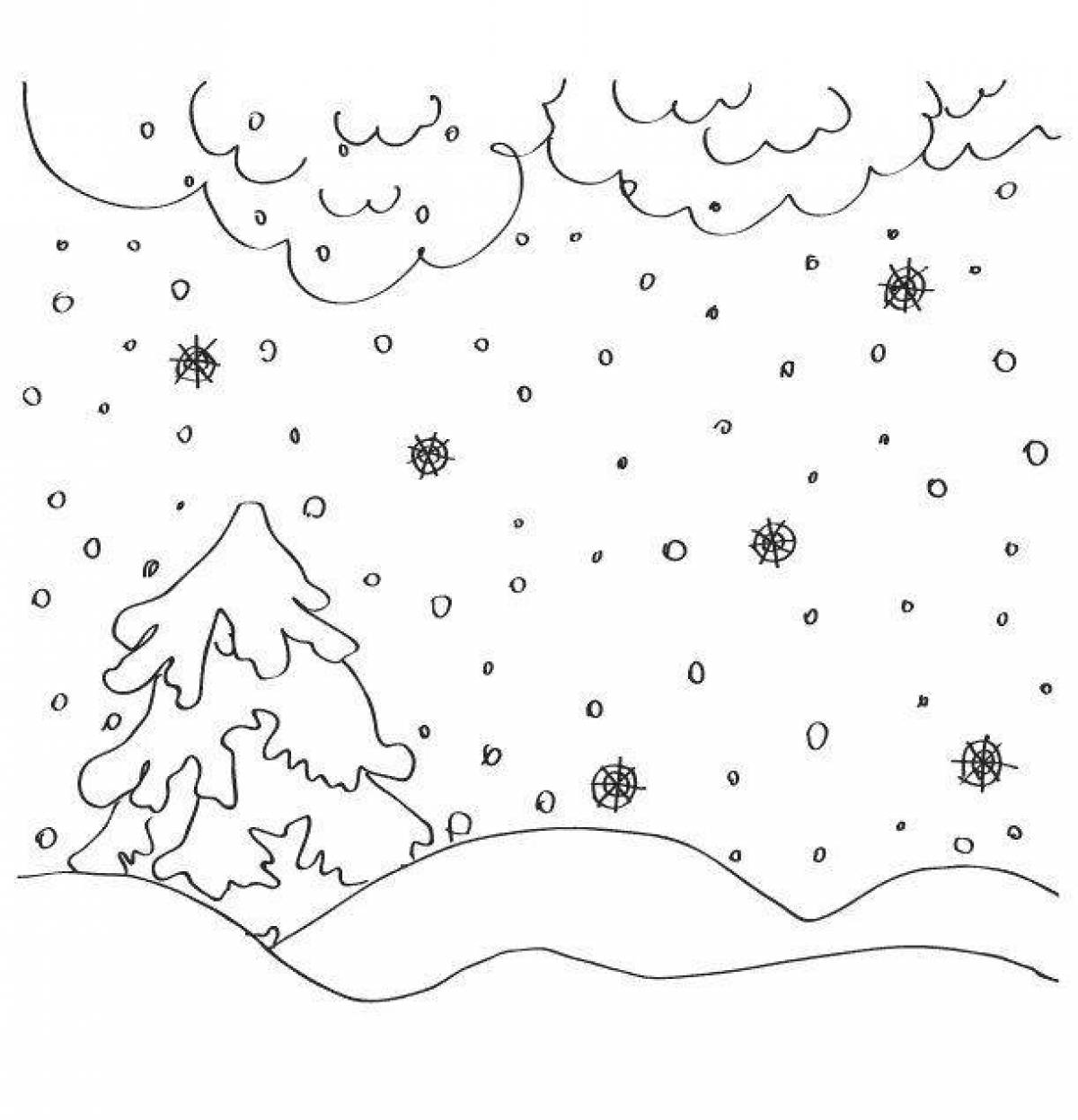 Beautiful blizzard coloring page