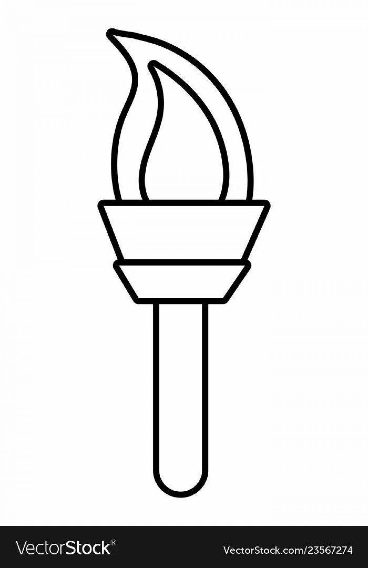 Colorful torch coloring page
