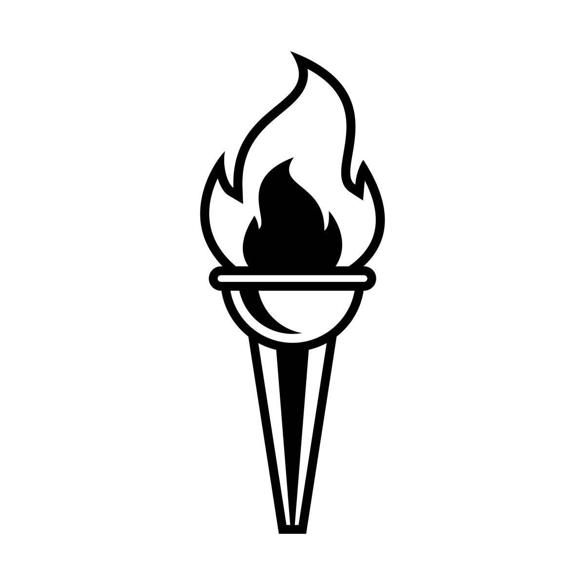 Flaming torch coloring page