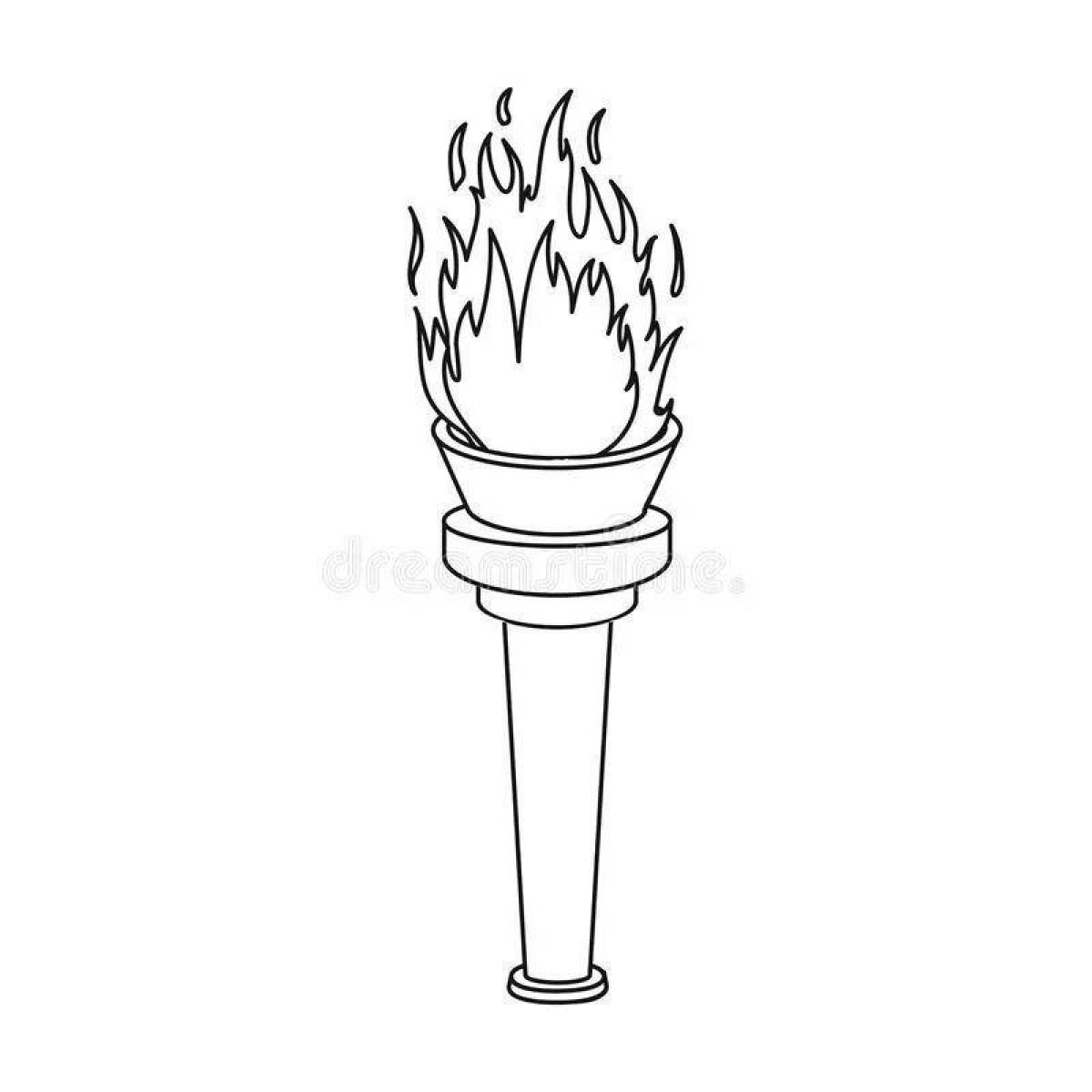 Fire torch coloring page