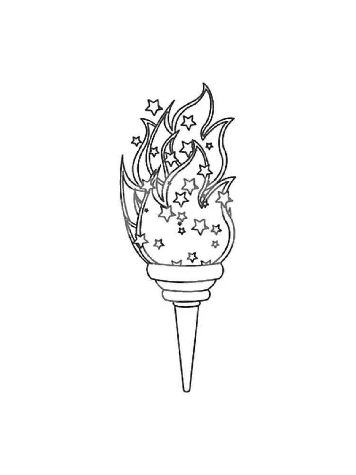 Animated torch coloring page