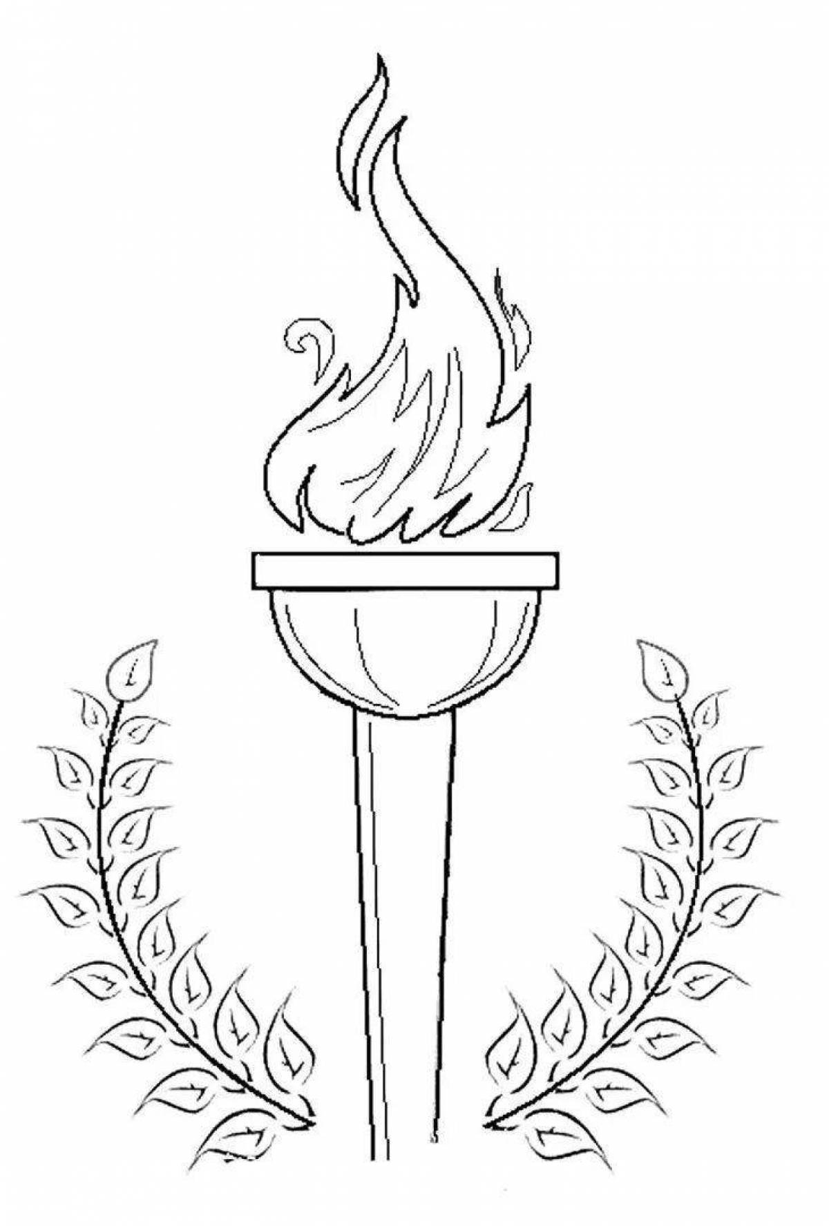 Playful torch coloring page
