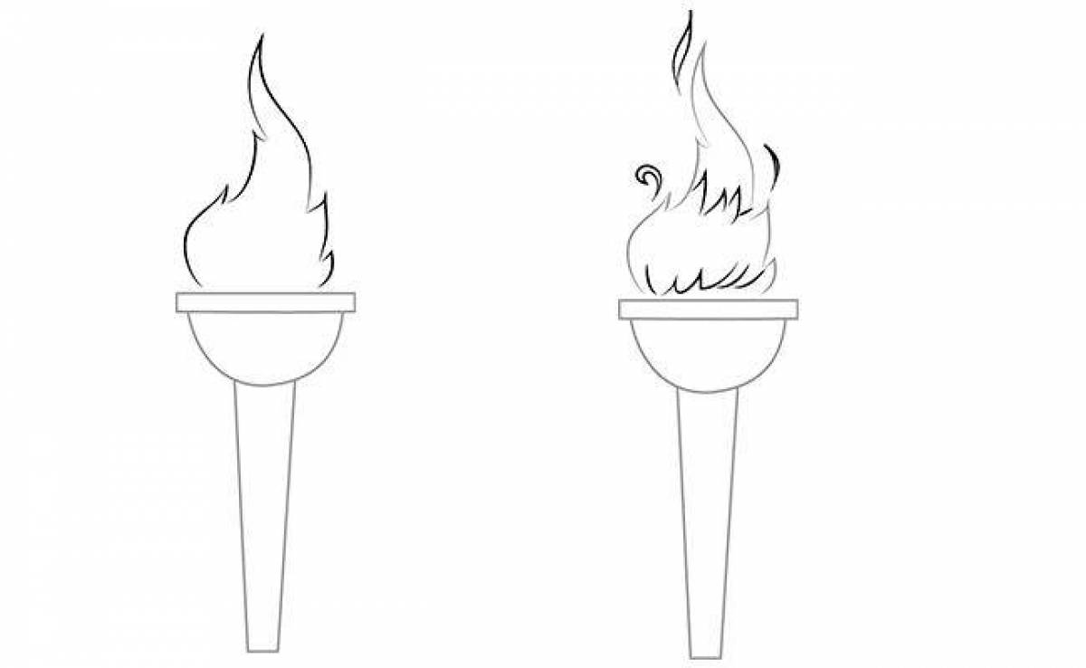 Exotic torch coloring page
