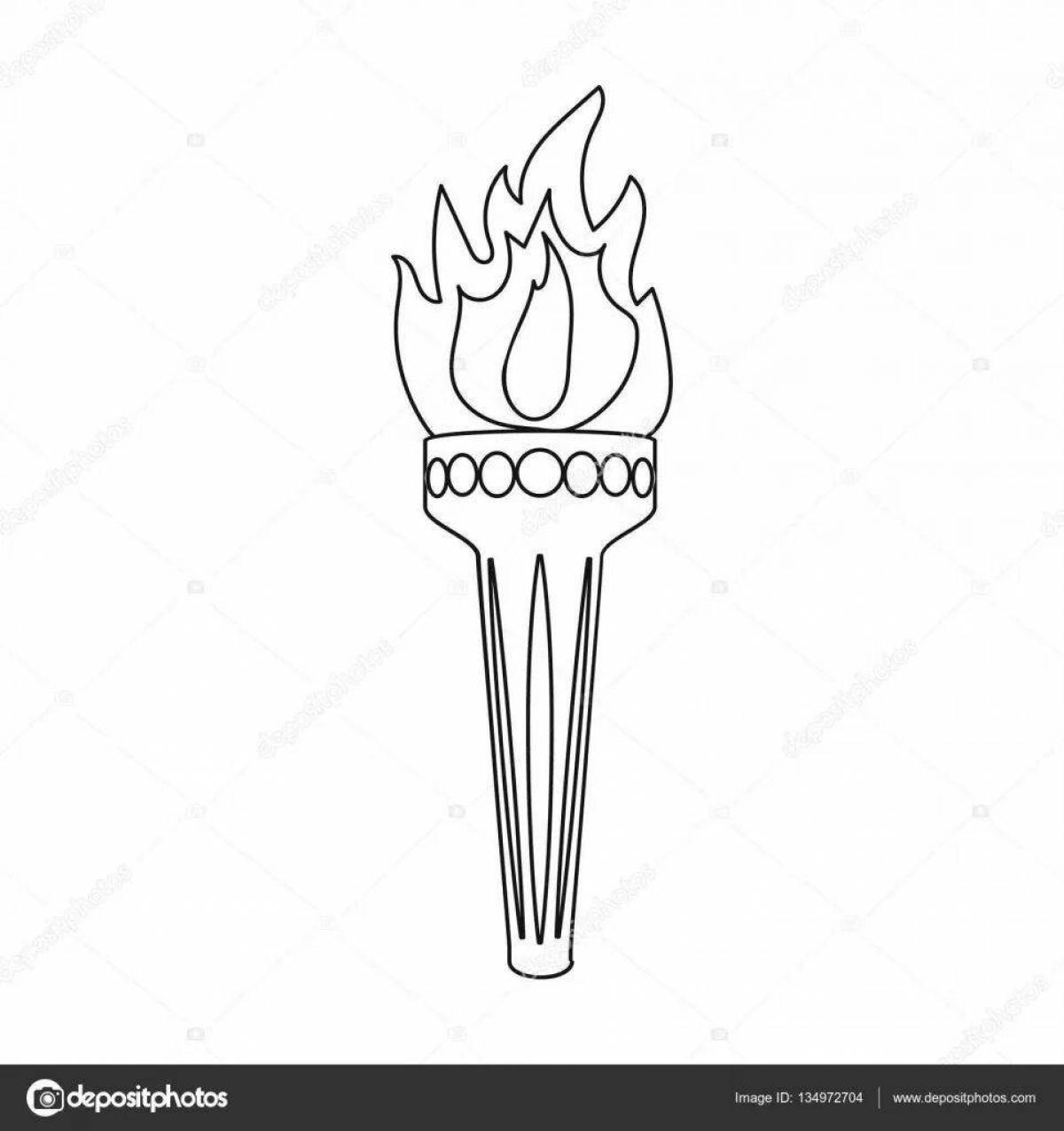 Fun torch coloring page