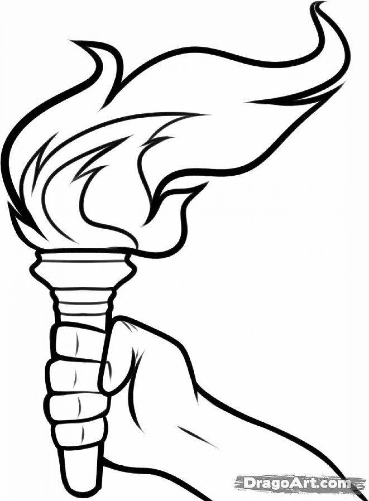 Attractive torch coloring page
