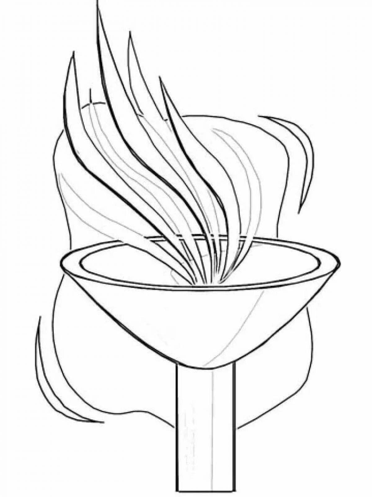 Dramatic torch coloring page