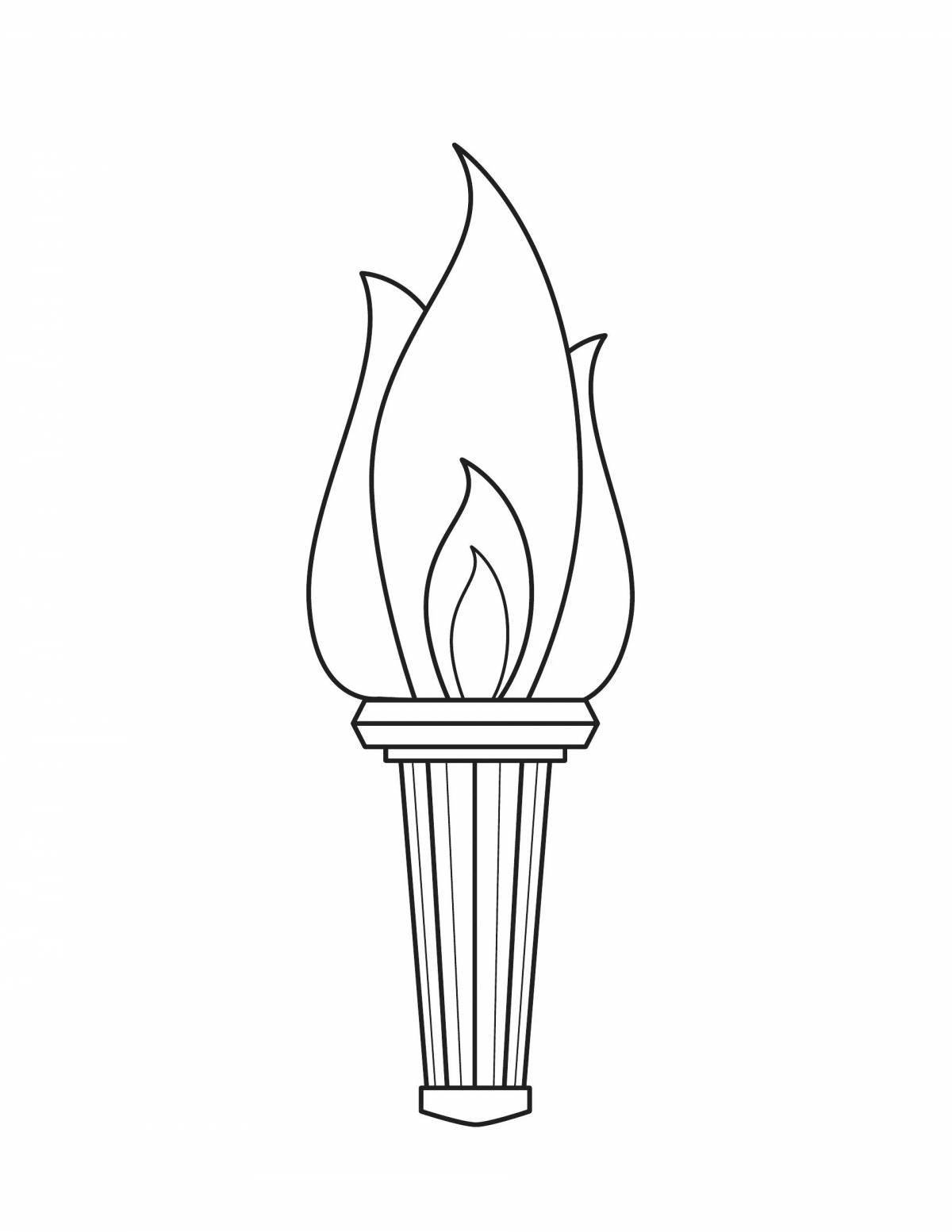 Majestic torch coloring page