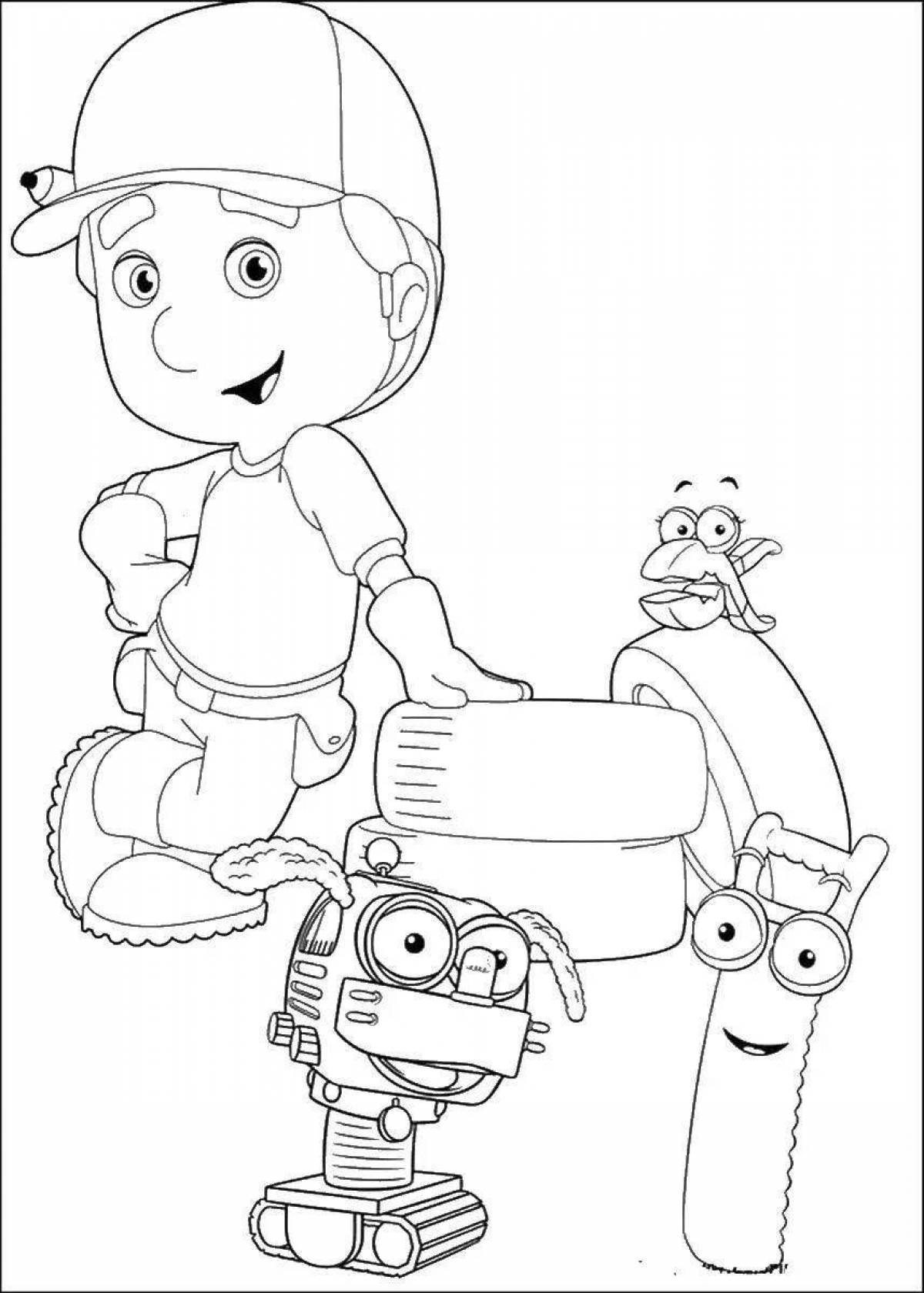 Charming gear coloring page
