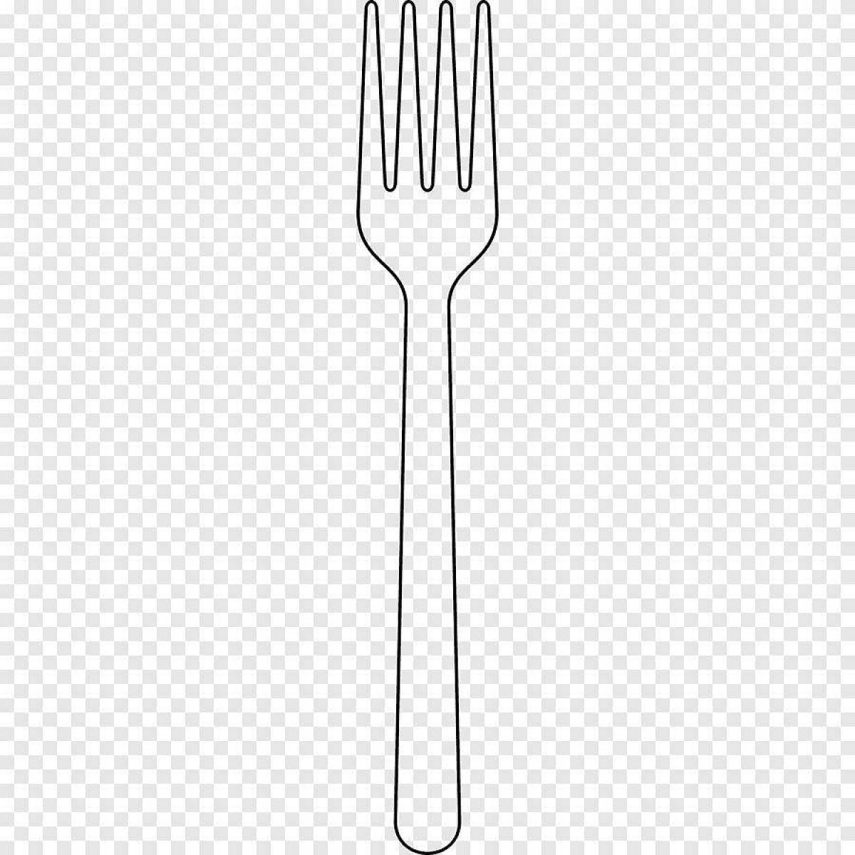 Bright fork coloring page