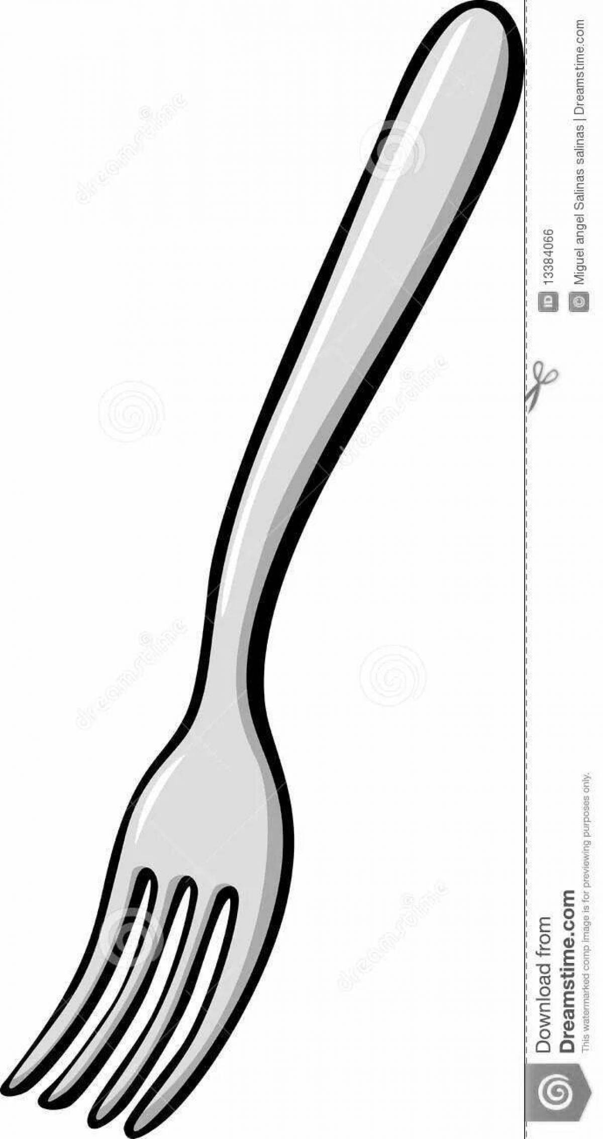 Fork radiant coloring page