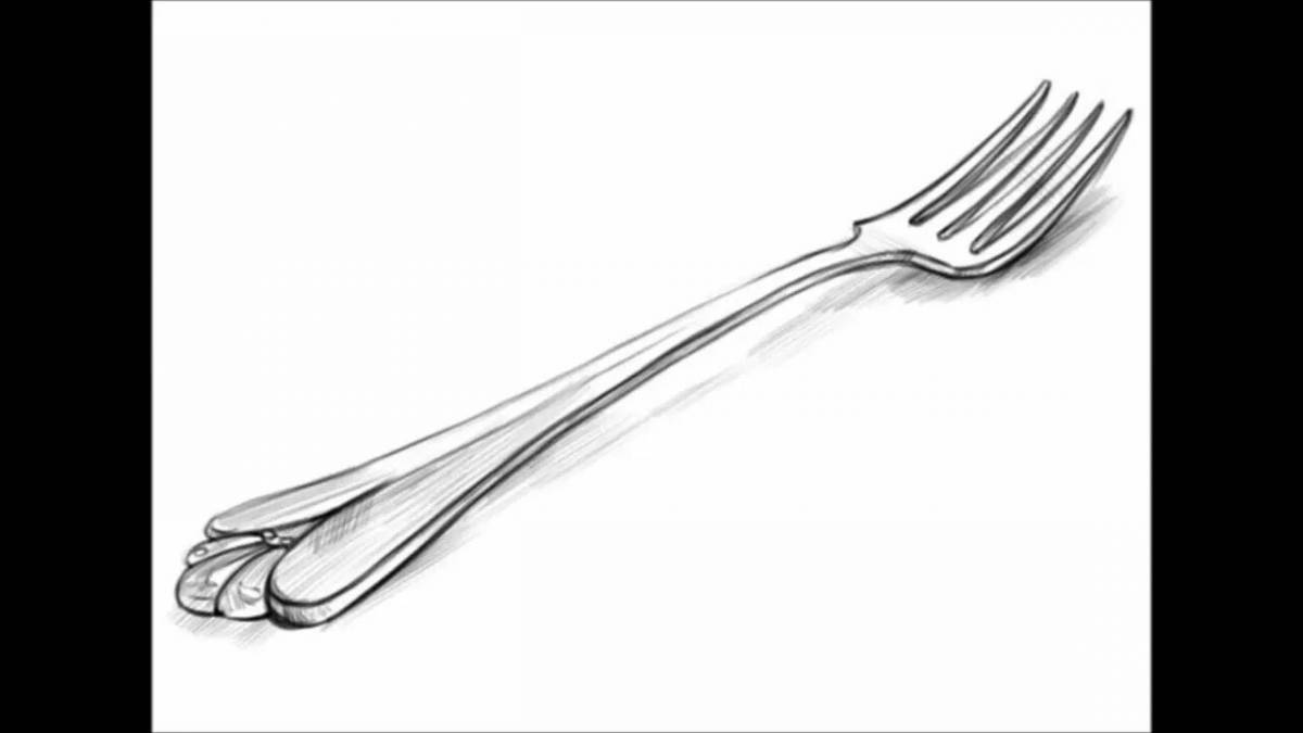 Fork of dazzling coloring page