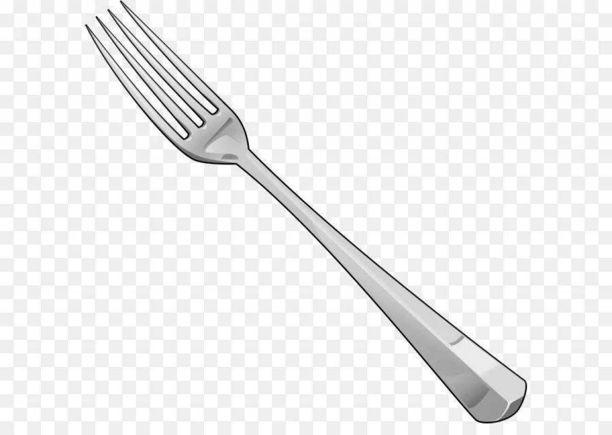 Fun fork coloring page