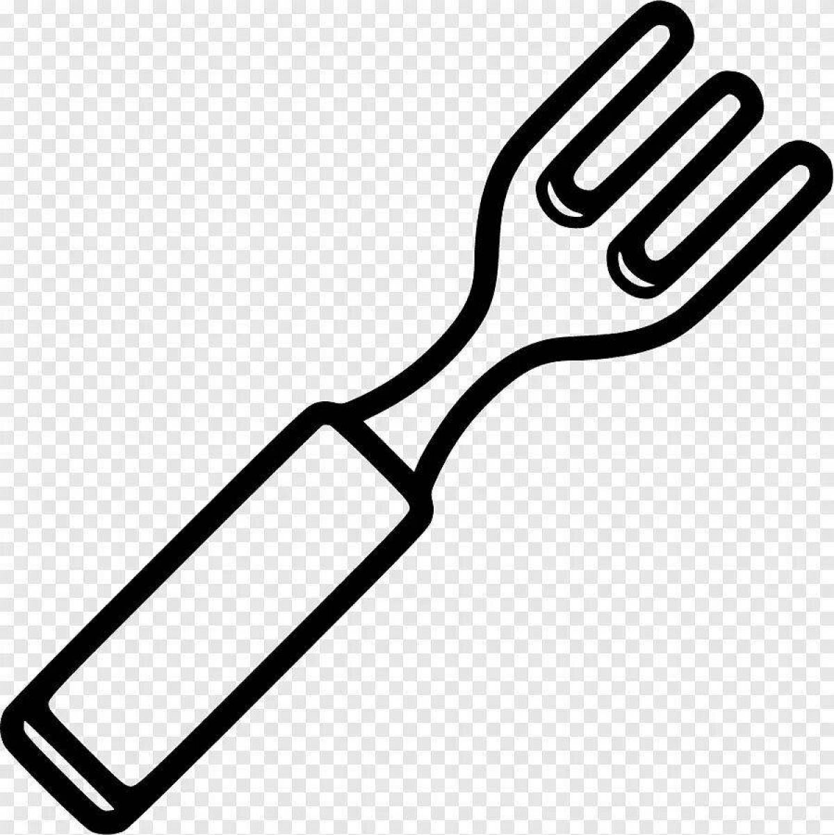 Charming fork coloring book