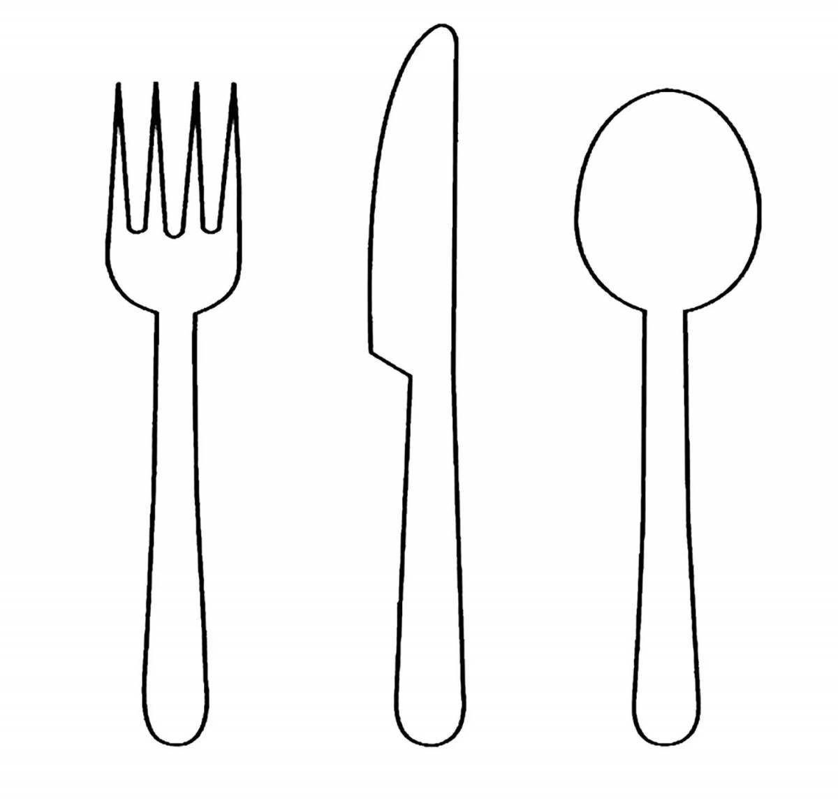 Delightful fork coloring page