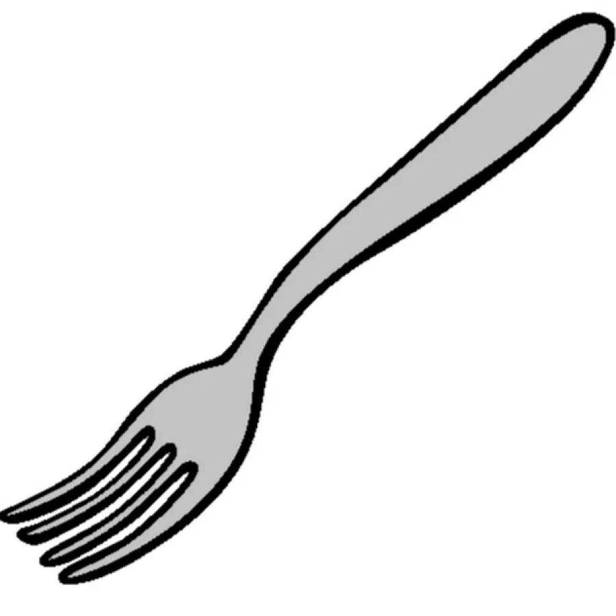Lovely fork coloring page