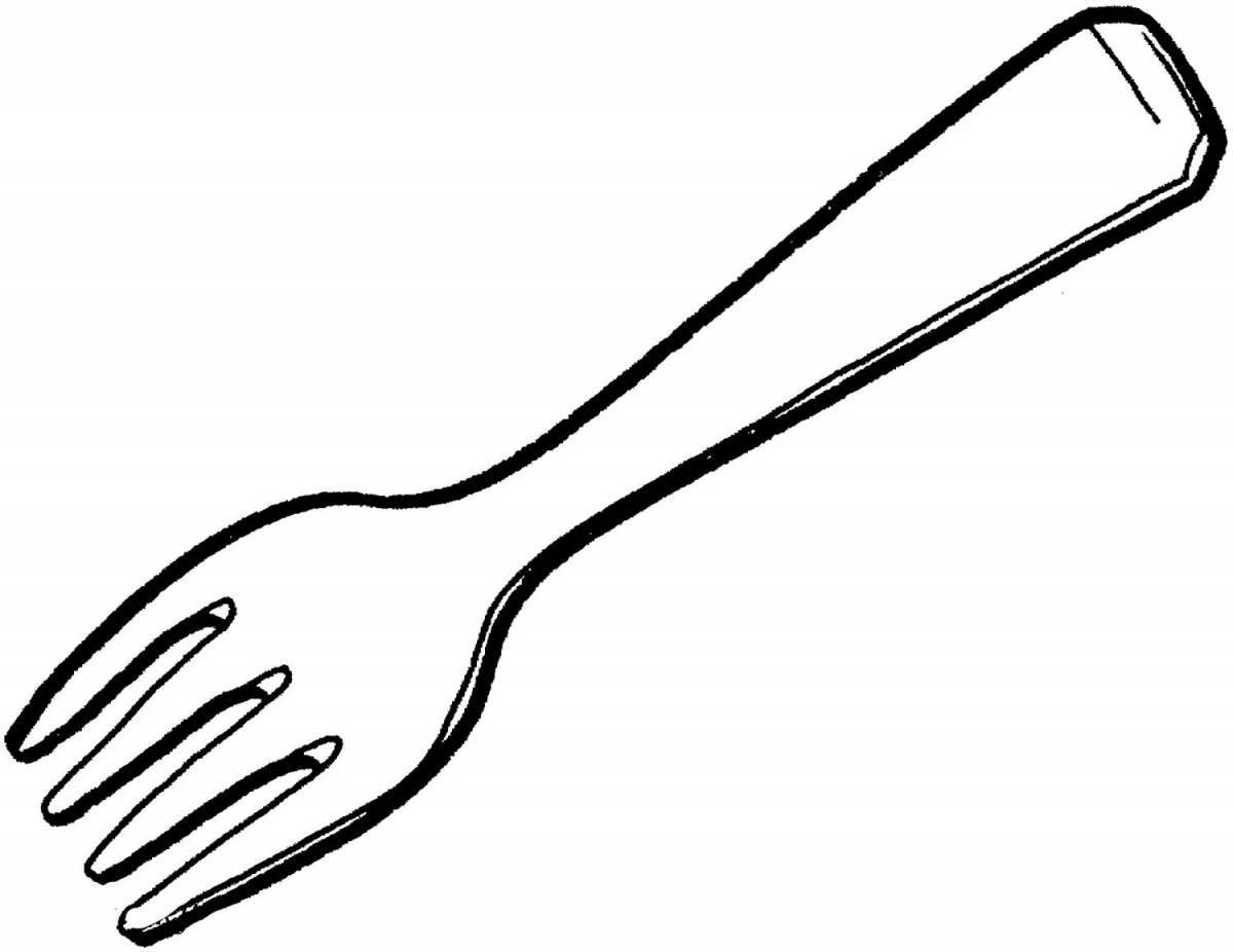 Fancy fork coloring page