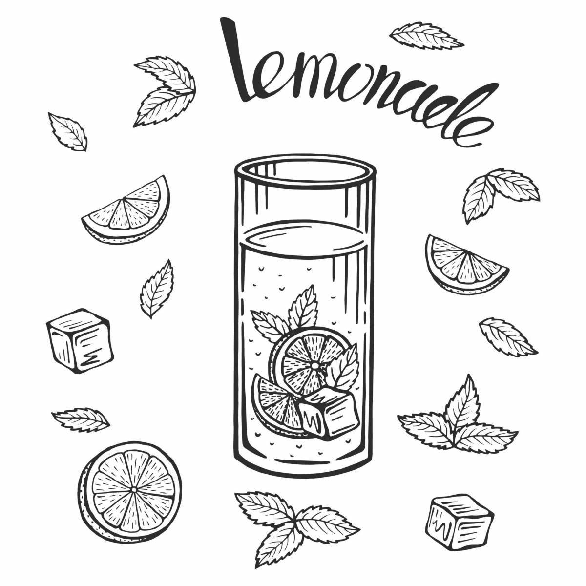 Juicy lemonade coloring page