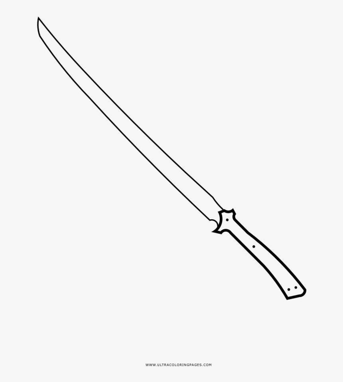 Самурайский меч раскраска