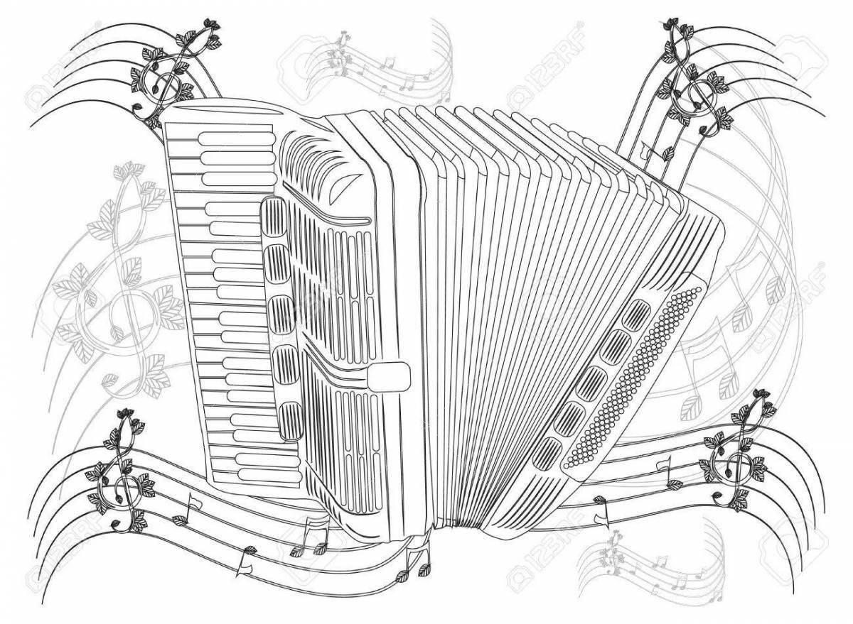 Colorful accordion coloring page