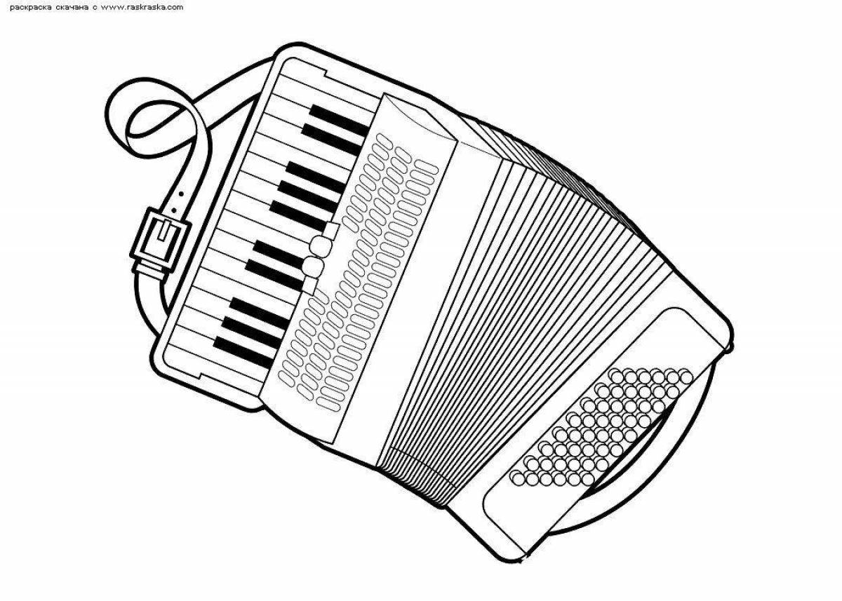 Playful accordion coloring page