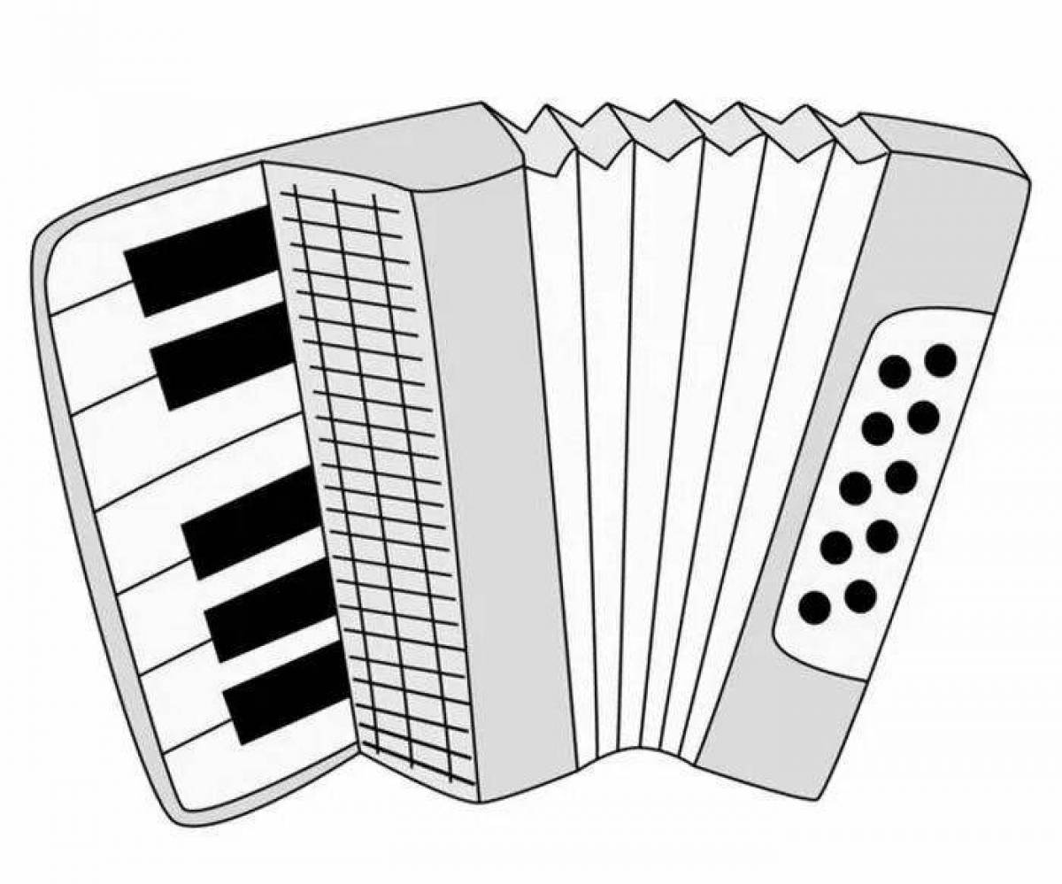 Shining accordion coloring page