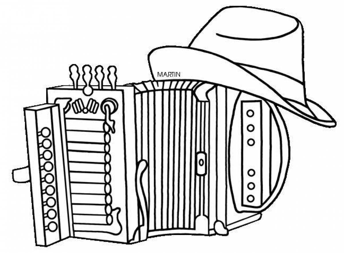 Large accordion coloring page