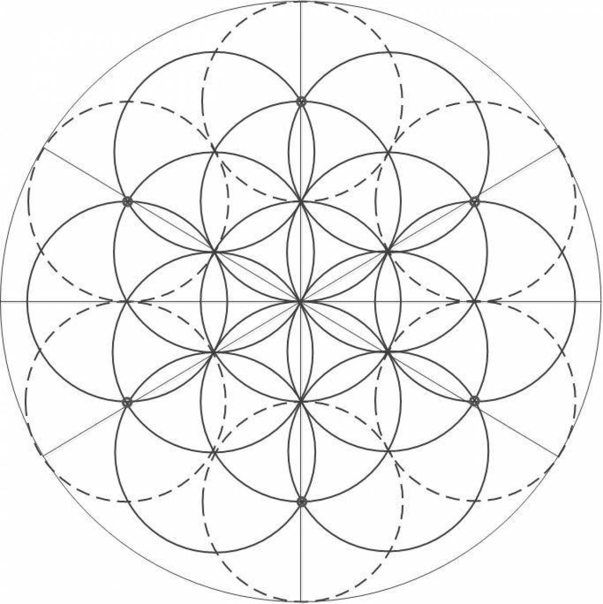 Shine coloring flower of life