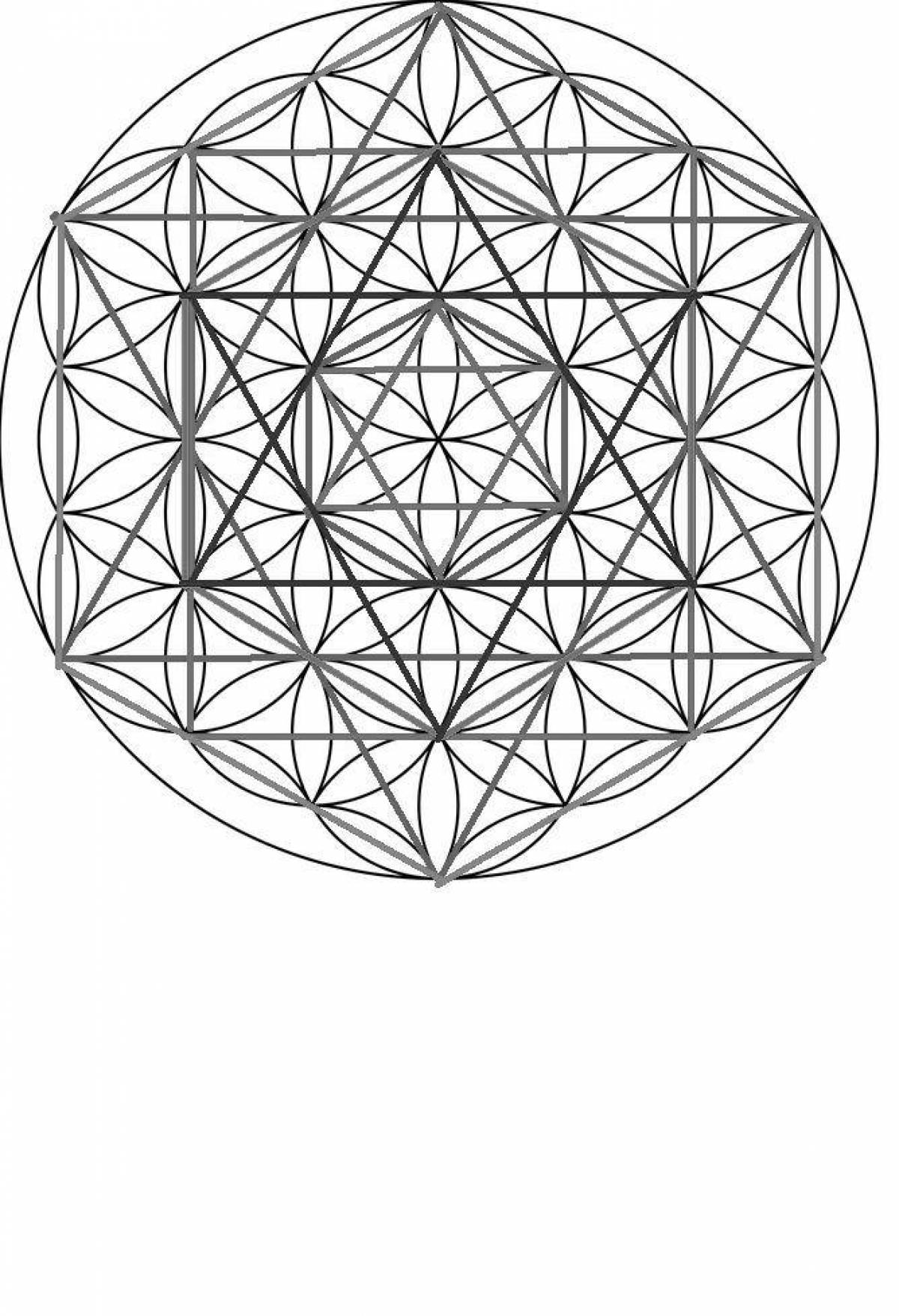 Glorious coloring flower of life