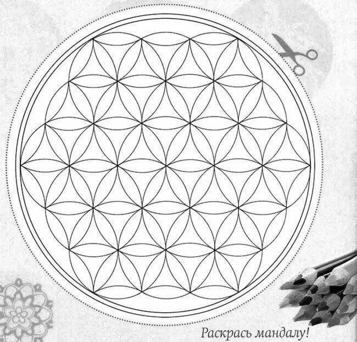 Exalted flower of life coloring page