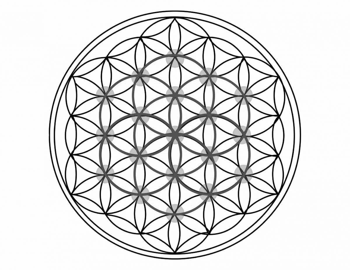 Royal coloring flower of life