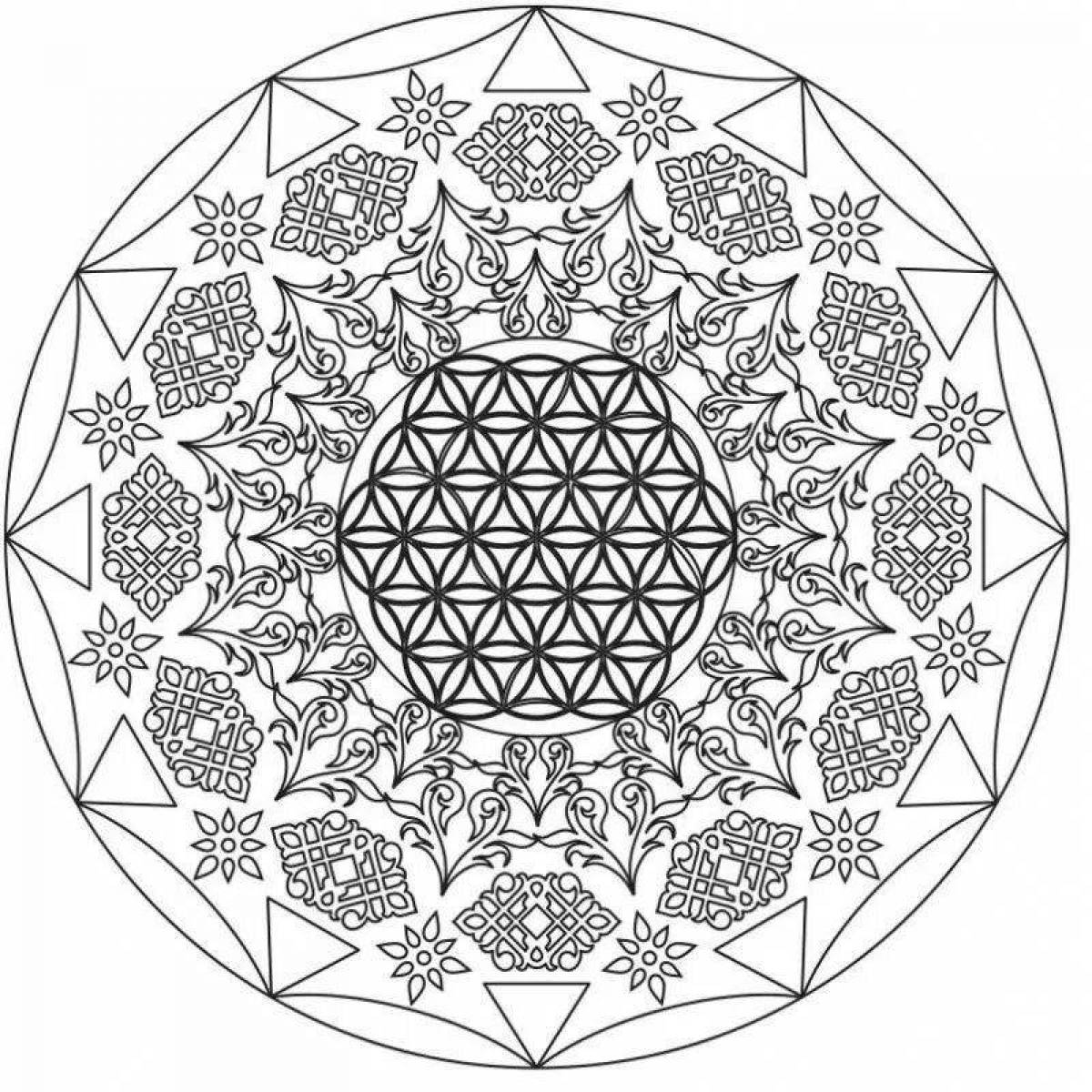 Blooming coloring flower of life