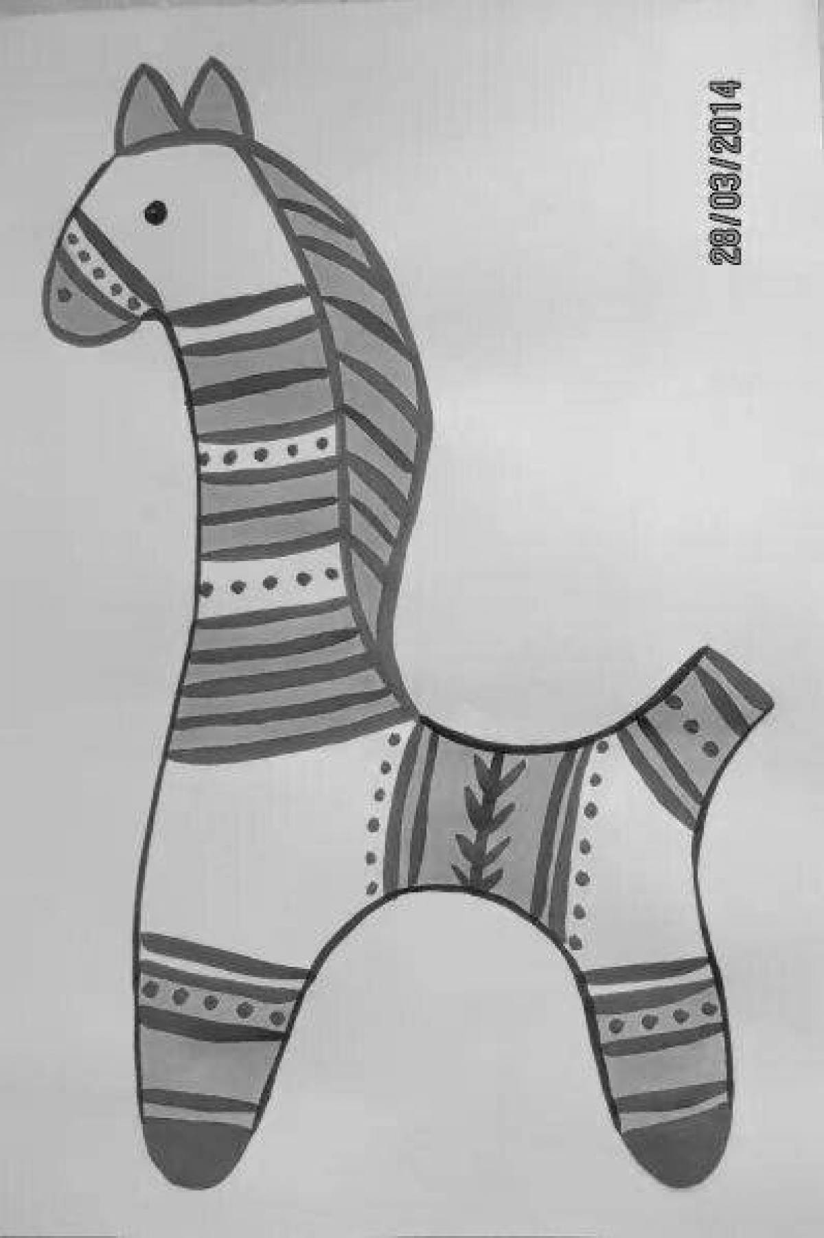 Coloring page Filimonov's charming horse